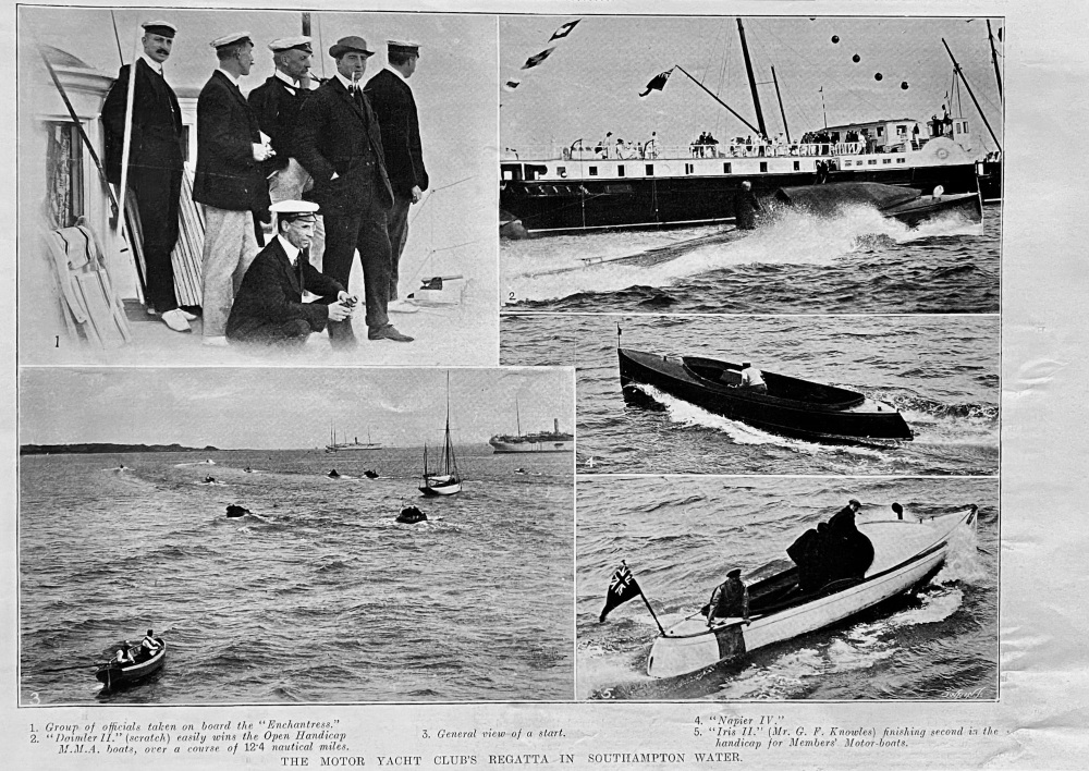 The Motor Yacht Club's Regatta in Southampton Water.  1907.