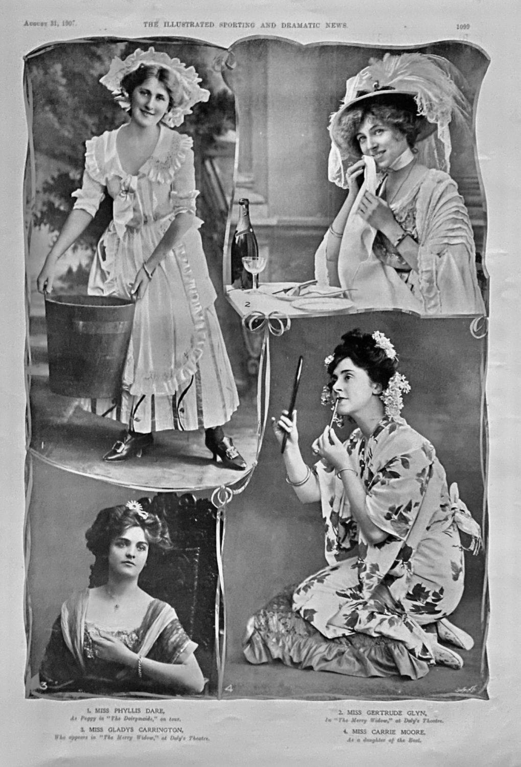 Actresses from the Stage at this Time.  1907.