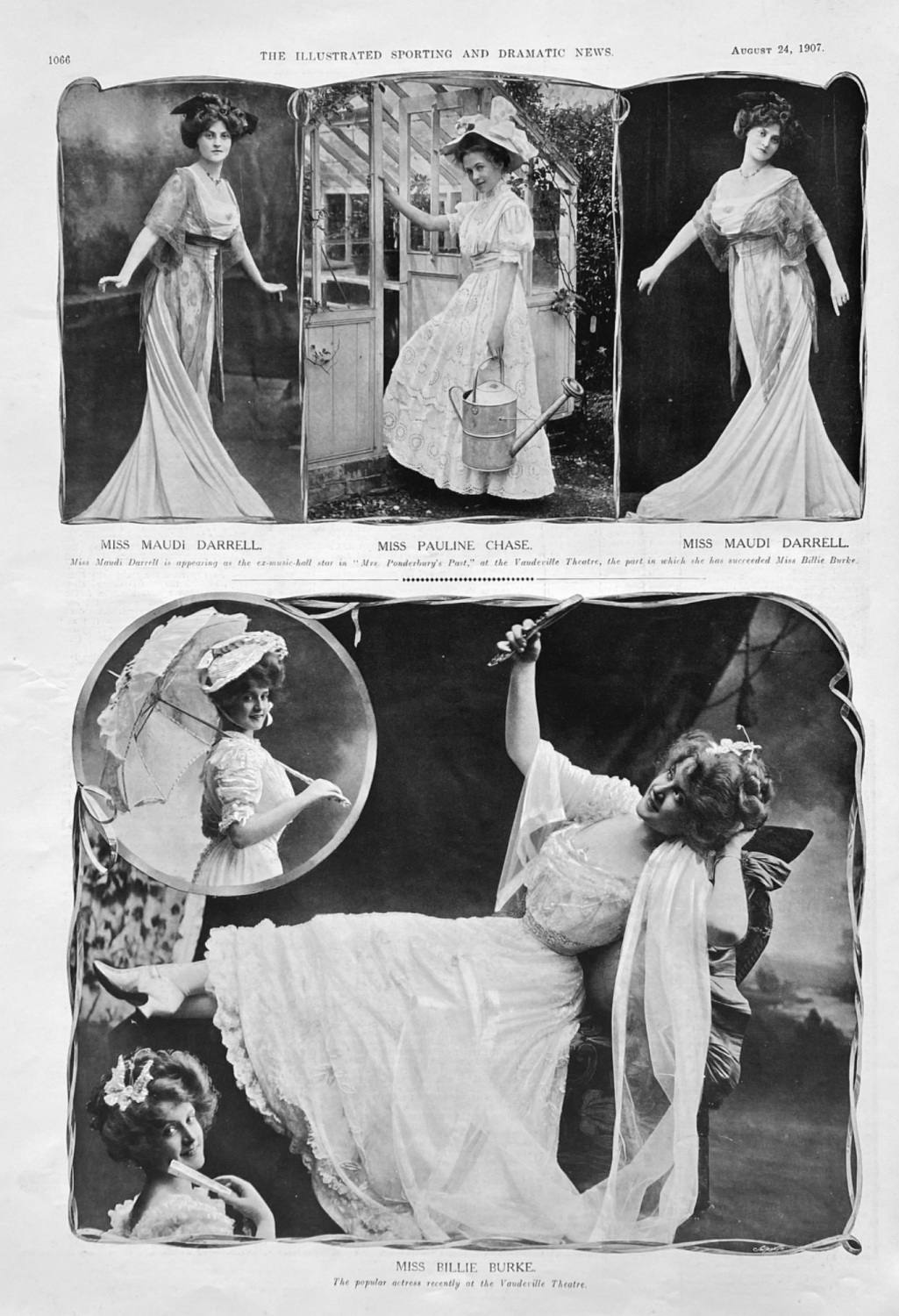 Actresses on the Stage at this Time.  1907.