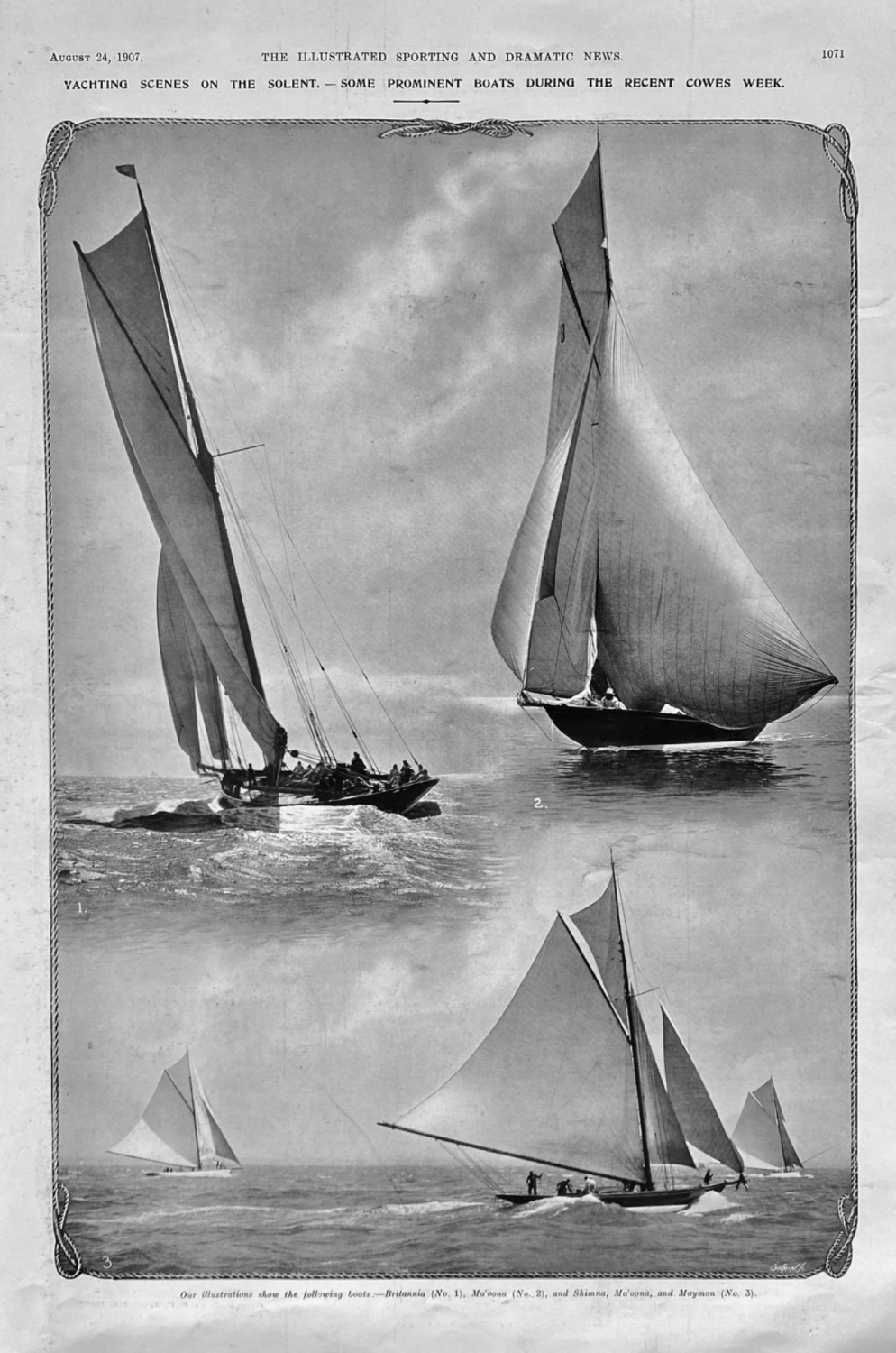 Yachting Scenes on the Solent.-  Some Prominent Boats during the recent Cow
