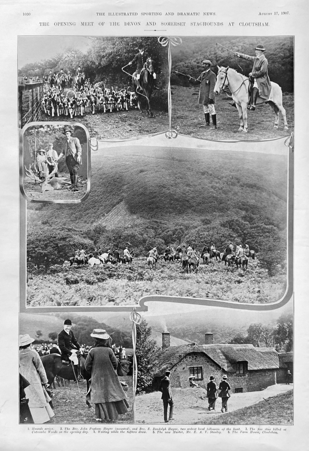 The Opening Meet of the Devon and Somerset Staghounds at Cloutsham.  1907.