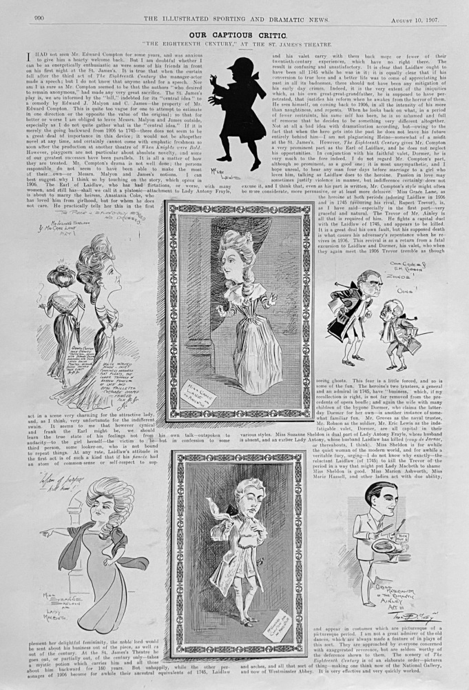 Our Captious Critic.  "The Eighteenth Century," at the St. James's Theatre.  1907.