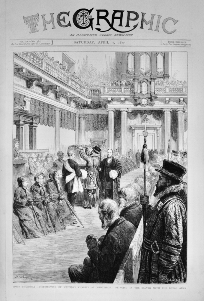 Holy Thursday - Distribution of Maunday Charity at Whitehall - 1877