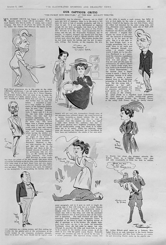 Our Captious Critic.  "The Pocket Miss Hercules,"  at the new Royalty Theatre.  1907.