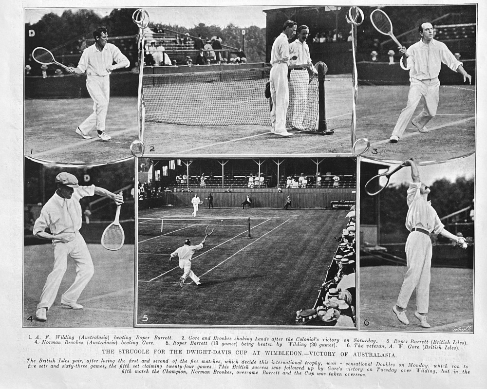 The Struggle for the Dwight-Davis Cup at Wimbledon.- Victory of Australasia.  1907.