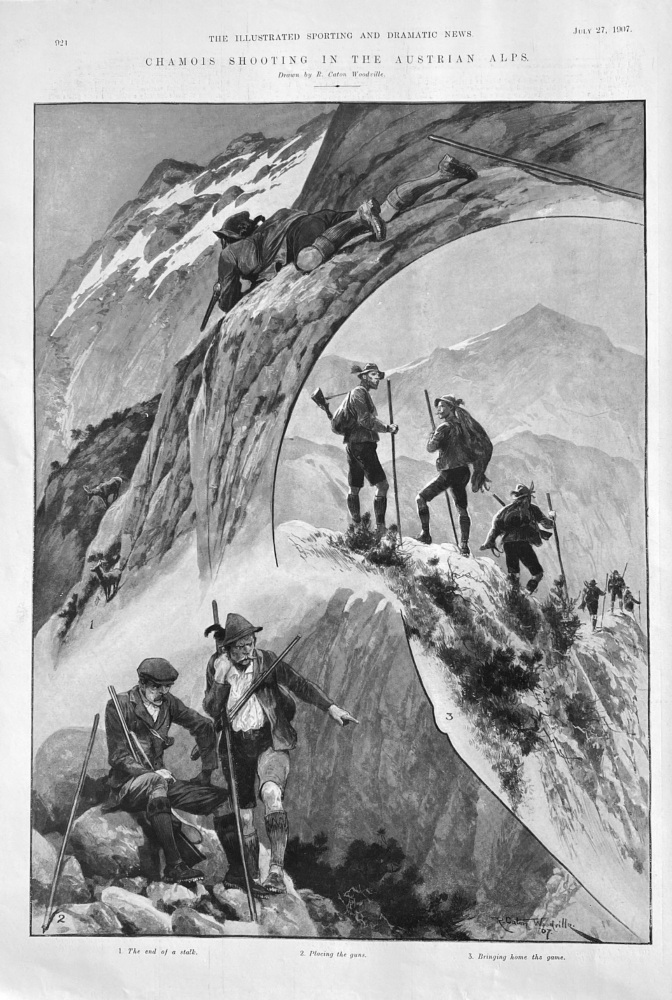 Chamois Shooting in the Austrian Alps.  1907.