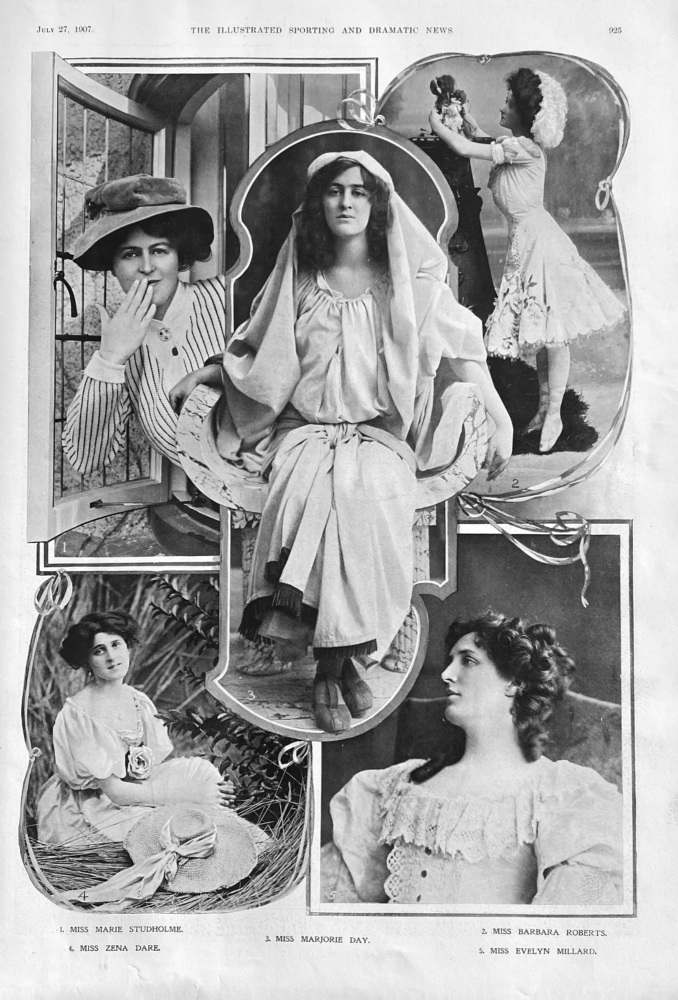 Actresses on the Stage at this Time.  1907.