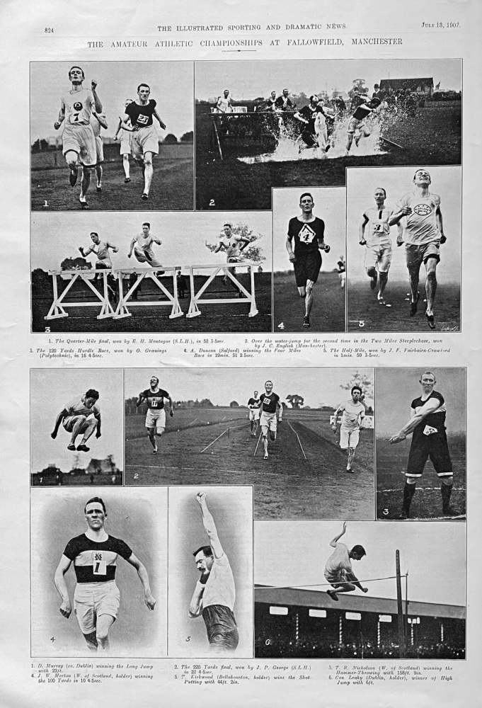 The Amateur Athletic Championships at Fallowfield, Manchester.  1907.
