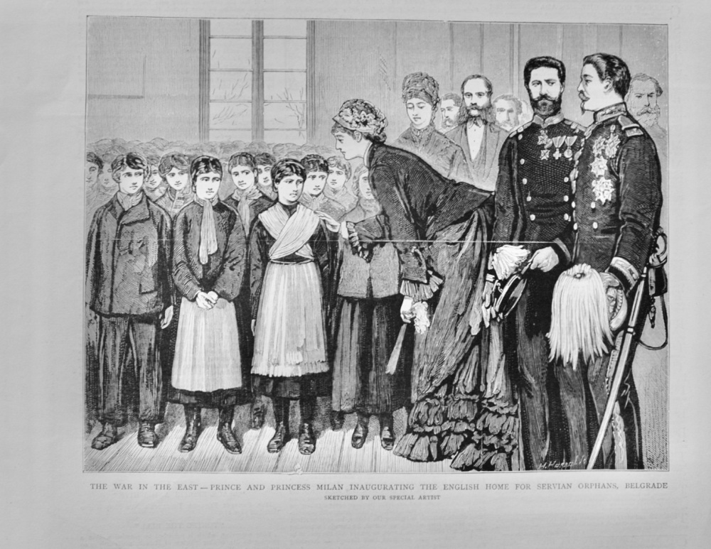 Prince and Princess Milan at the English home for Servian Orphans - 1877