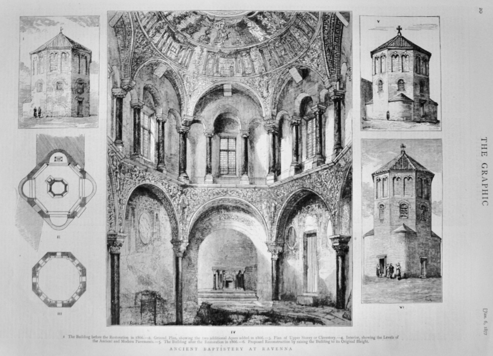 Ancient Baptistery at Ravenna - 1877