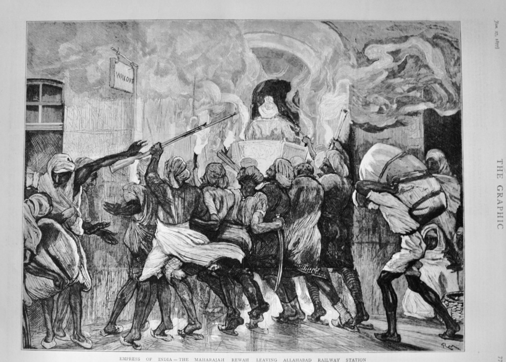 The Maharajah Rewah leaving Allahabad - 1877