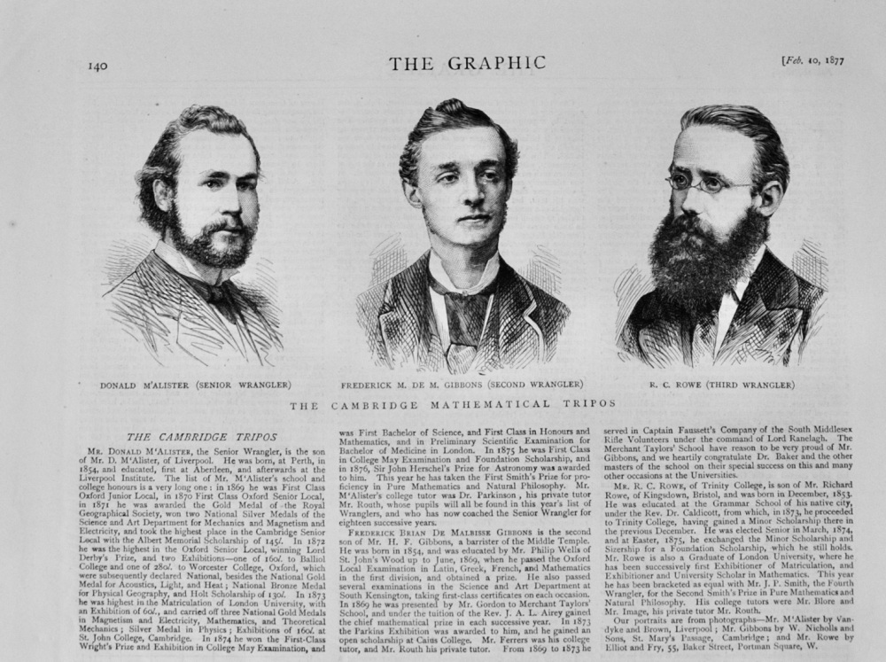 The Cambridge Tripos - 1877