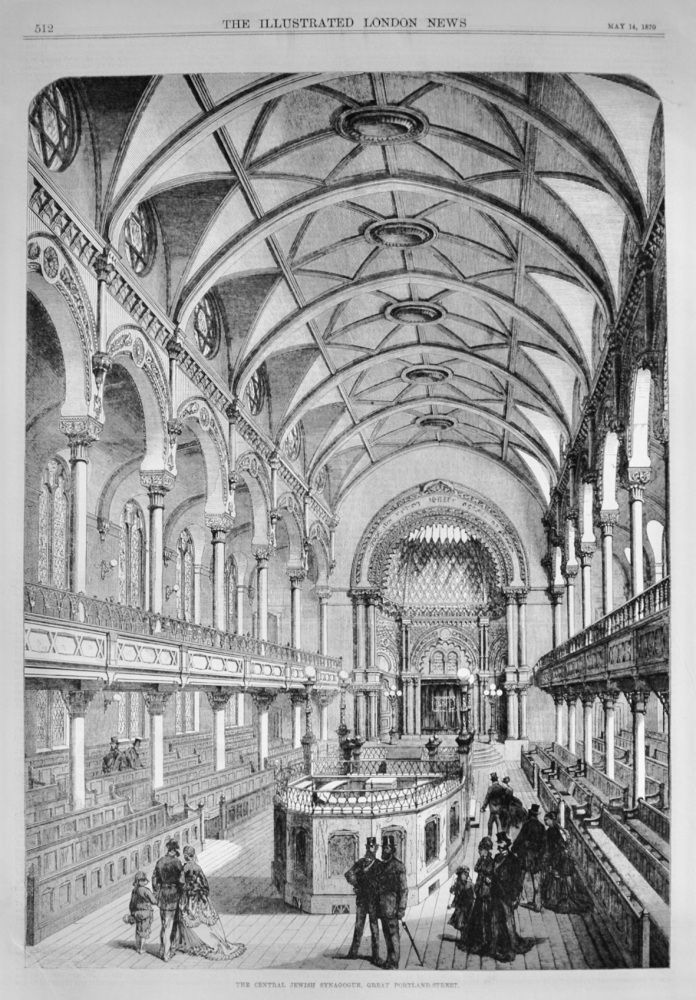 The Central Jewish Synagogue, Great Portland Street - 1870