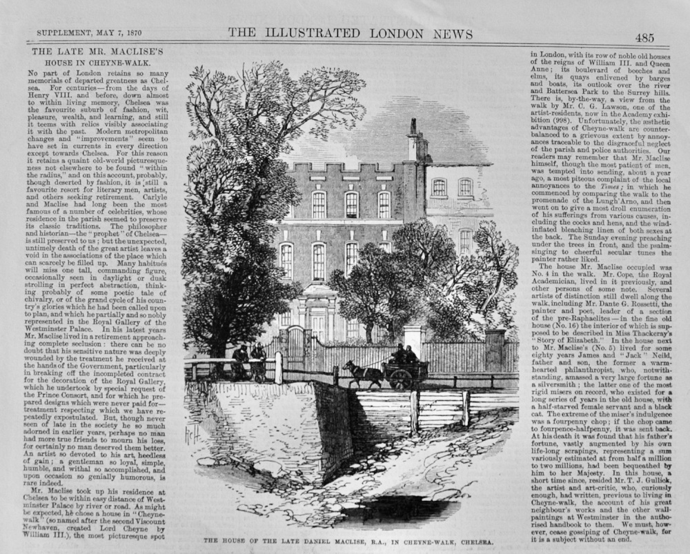 The Late Mr Maclise's House - 1870