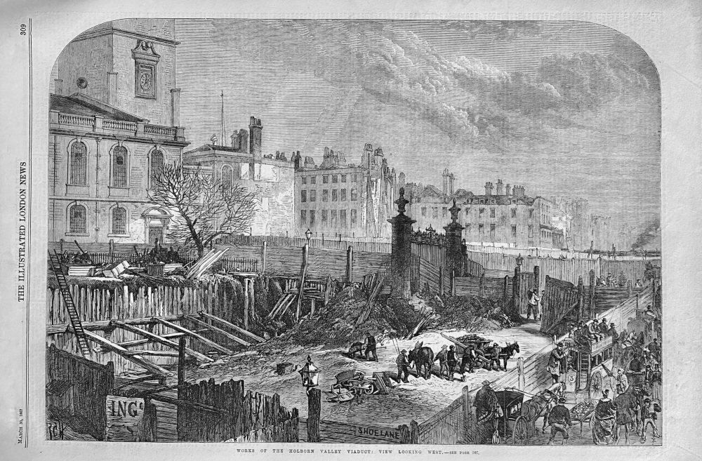 Works of the Holborn Valley Viaduct - 1867