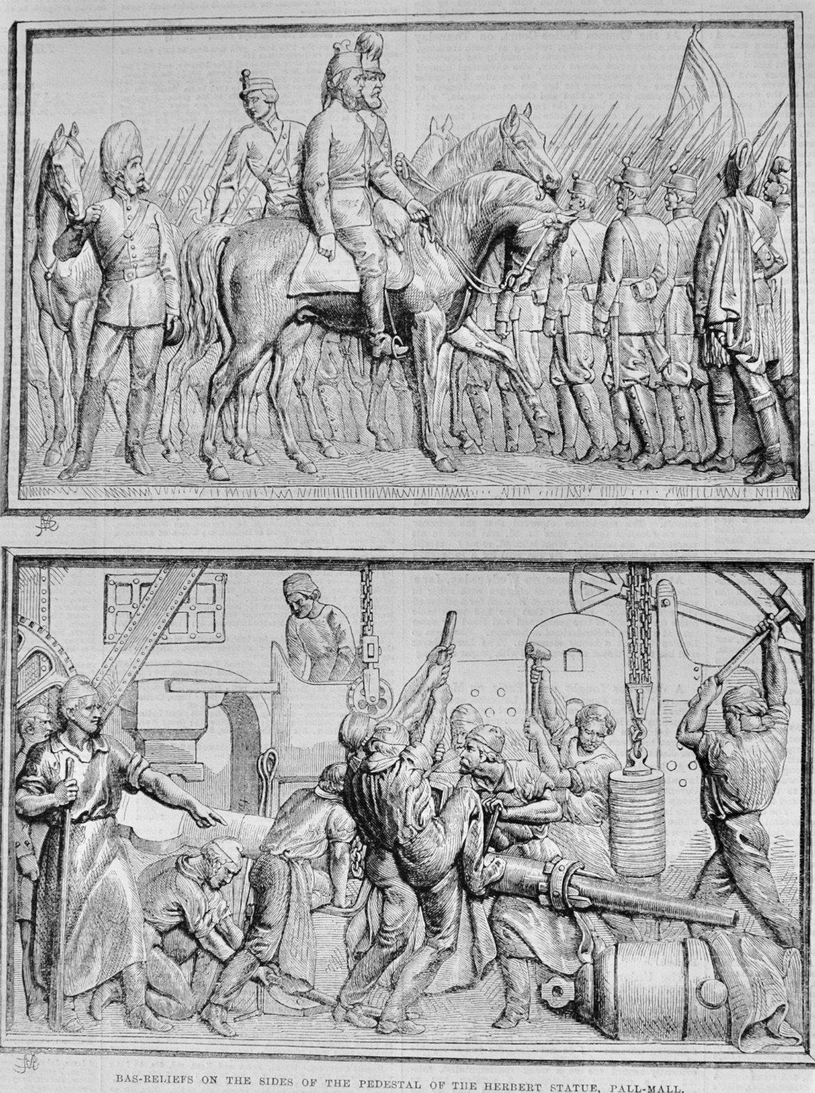 Bas-Reliefs on the sides of the pedestal of the Herbert Statue - 1867