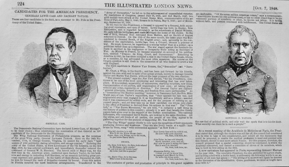 Candidates for the American Presidency - 1848