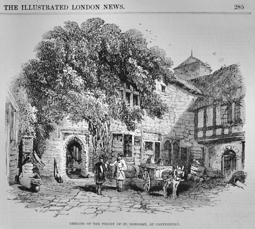Remains of the Priory of St Gregory - 1848