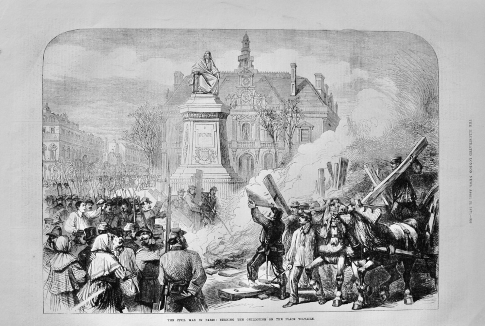 Burning the Guillotine on the Place Voltaire - 1871
