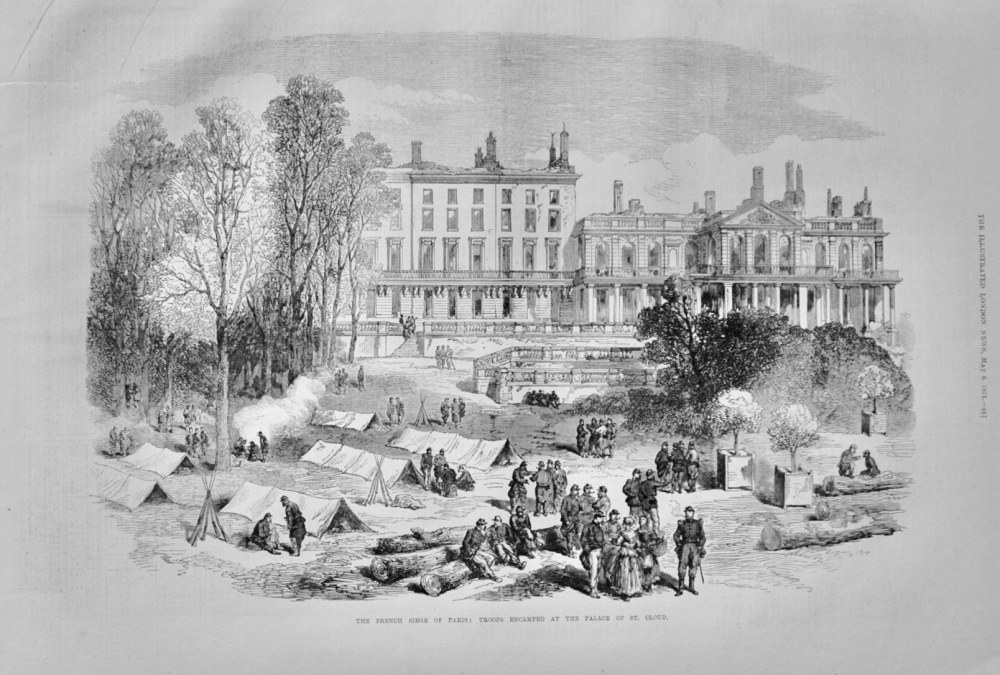 Troops Encamped at the Palace of St Cloud - 1871