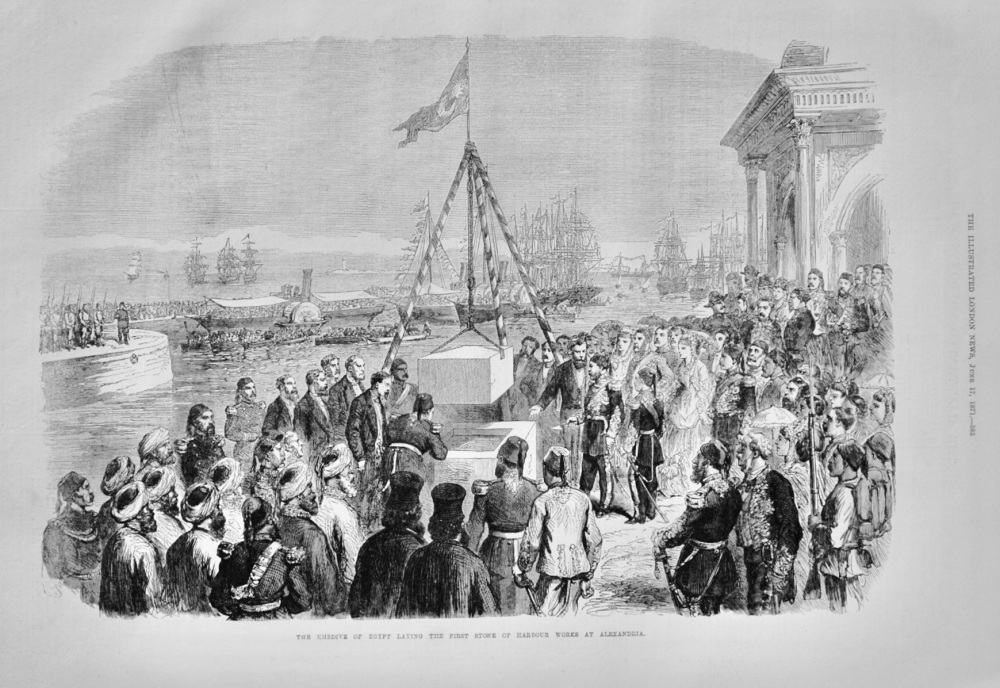 Laying the First Stone of Harbour Works at Alexandria - 1871