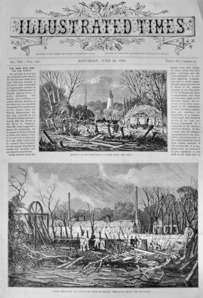 Fatal Gunpowder Explosion near Hounslow - 1869
