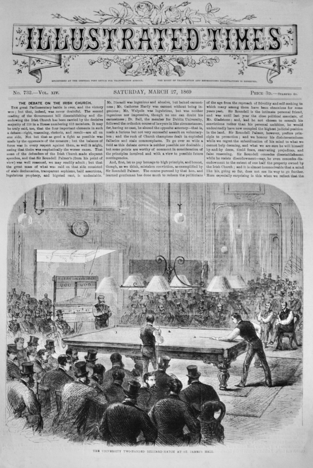Billiard Match at St James's Hall - 1869