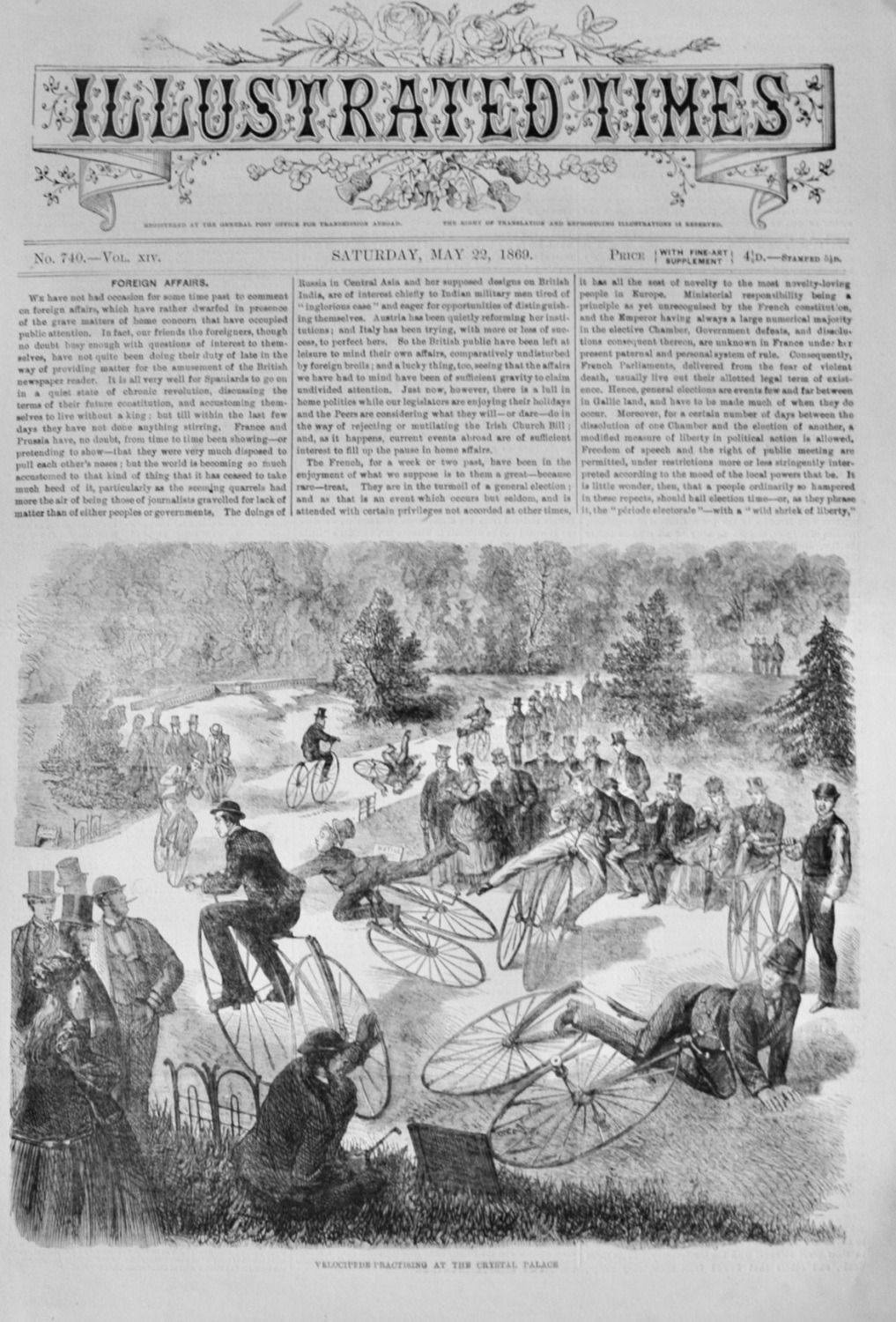 Velocipede practising at the Crystal Palace - 1869