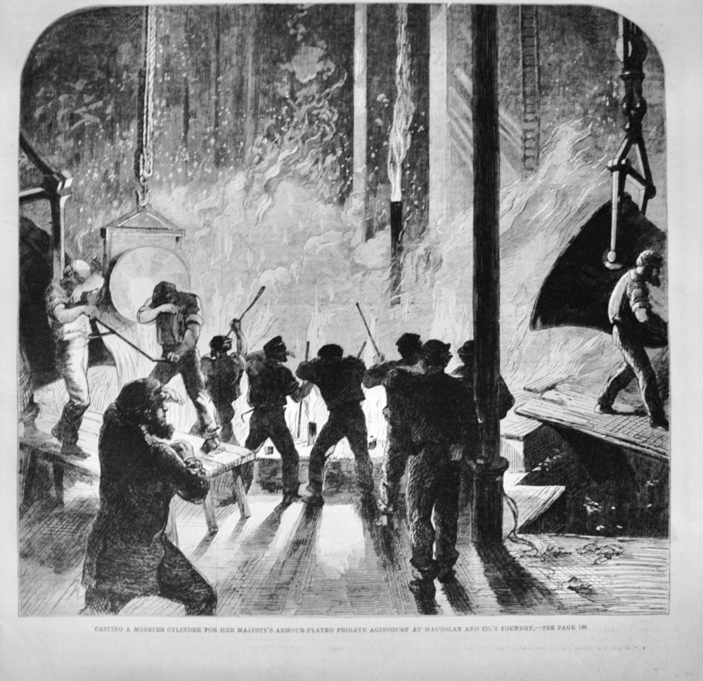 Casting a Monster Cylinder for the Frigate "Agincourt" - 1862