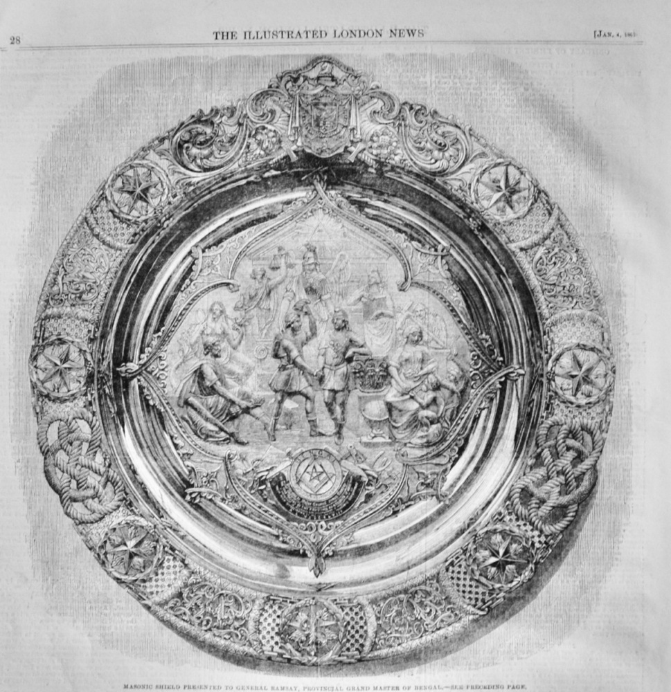 Masonic Shield presented to General Ramsay - 1862