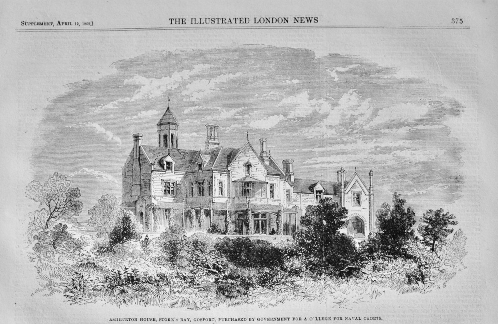 Ashburton House, Stoke's Bay, Gosport - 1862
