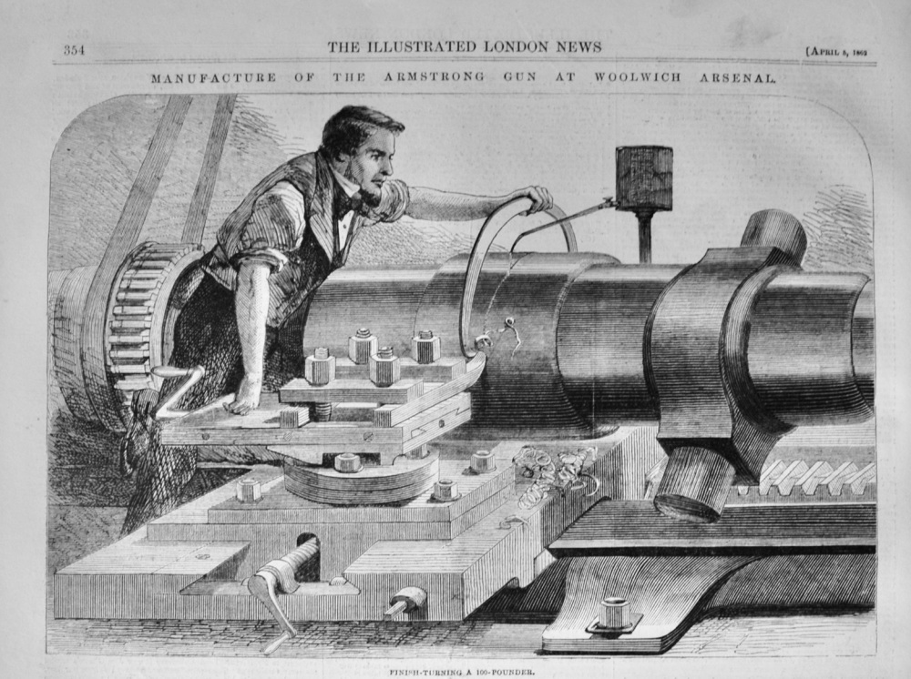 Finish Turning a 100-Pounder - 1862