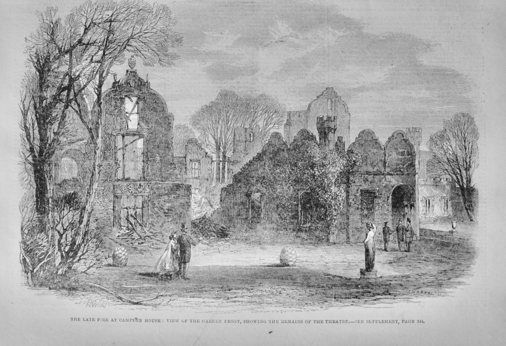 The late Fire at Campden House - 1862