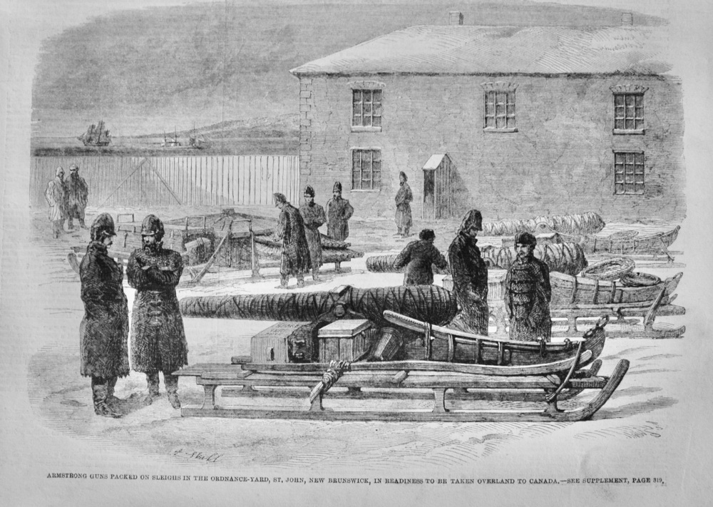 Armstrong Guns packed on Sleighs - 1862