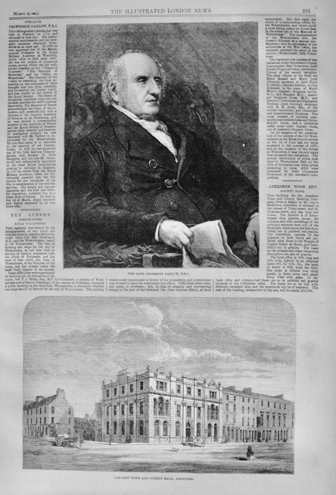 The Late Professor Barlow - 1862