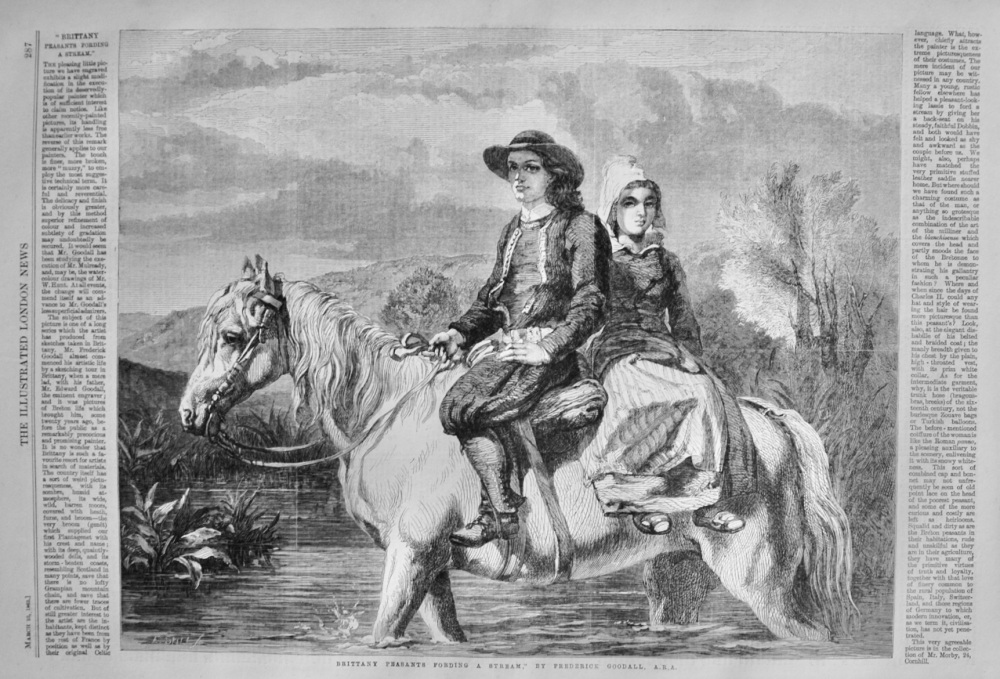 "Brittany Peasants fording a Stream" - 1862
