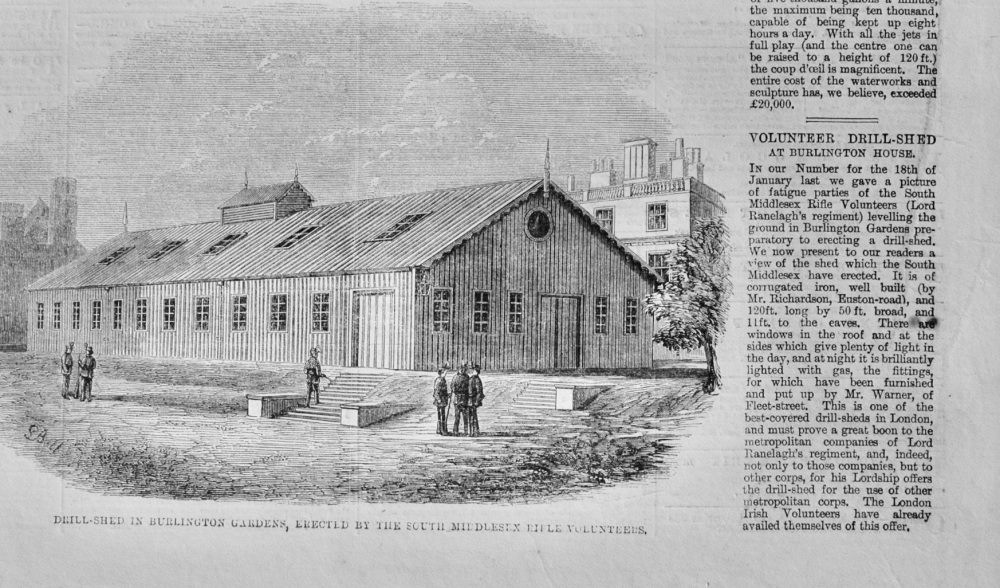 Volunteer Drill Shed at Burlington House - 1862