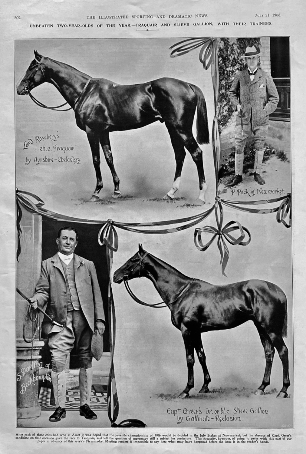 Unbeaten Two-Year-Olds of the Year.- Traquair and Slieve Gallion, with thei