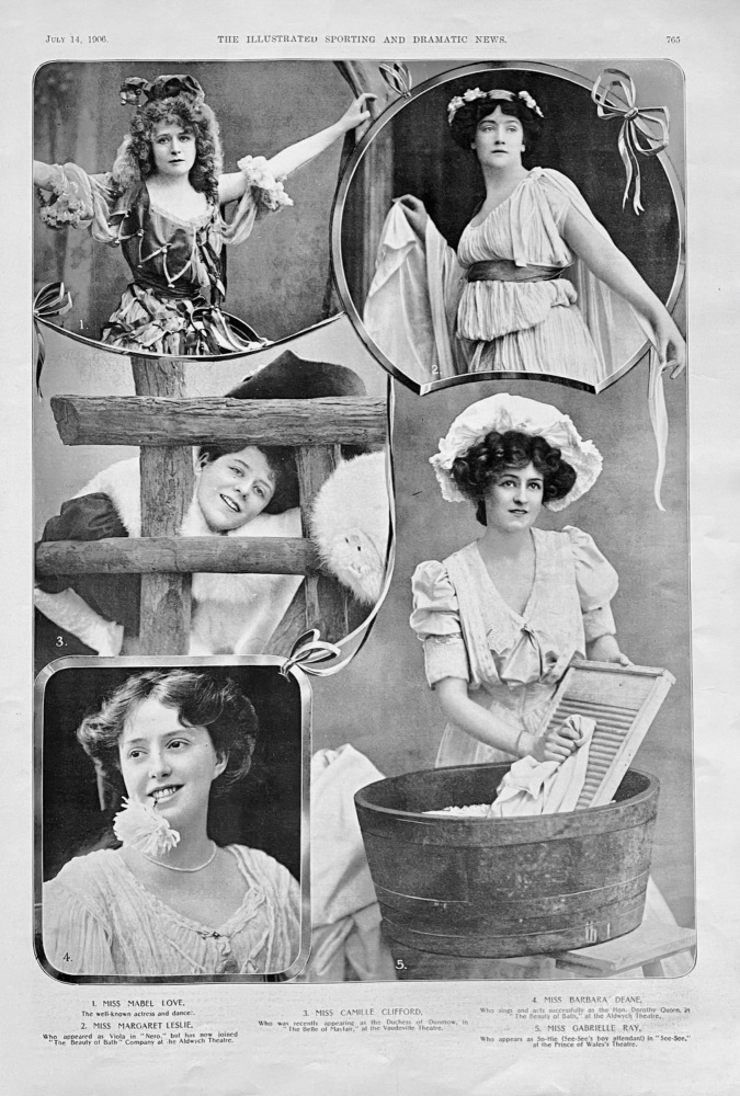 Actresses on the Stage at this time.  1906.