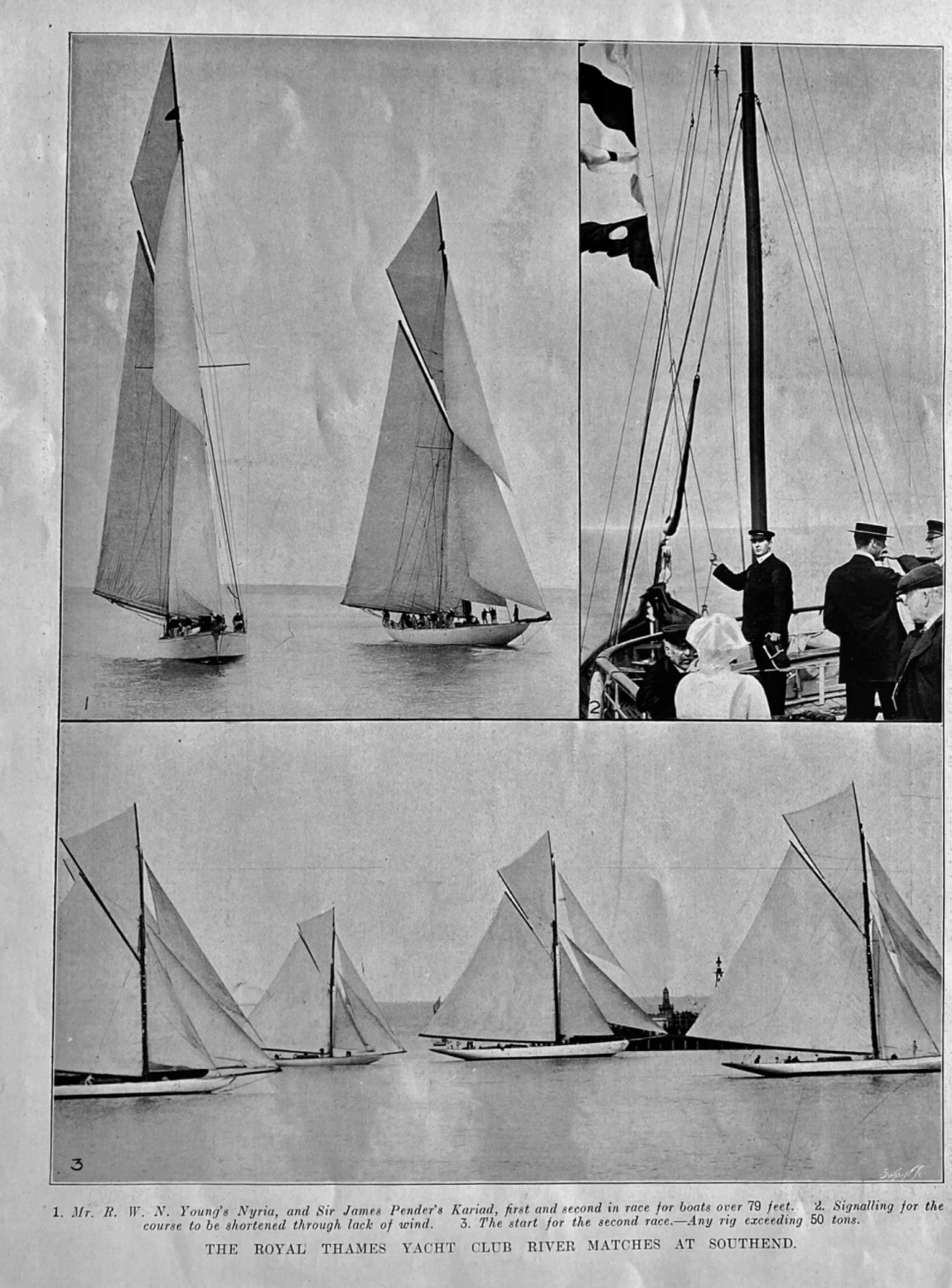 The Royal Thames Yacht Club River Matches at Southend.  1906.