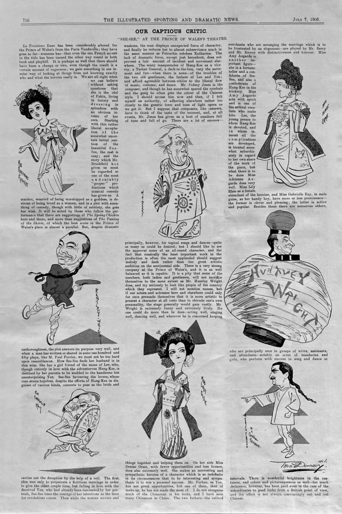 Our Captious Critic.  "See-See,"  At the Prince of Wales's Theatre.  1906.
