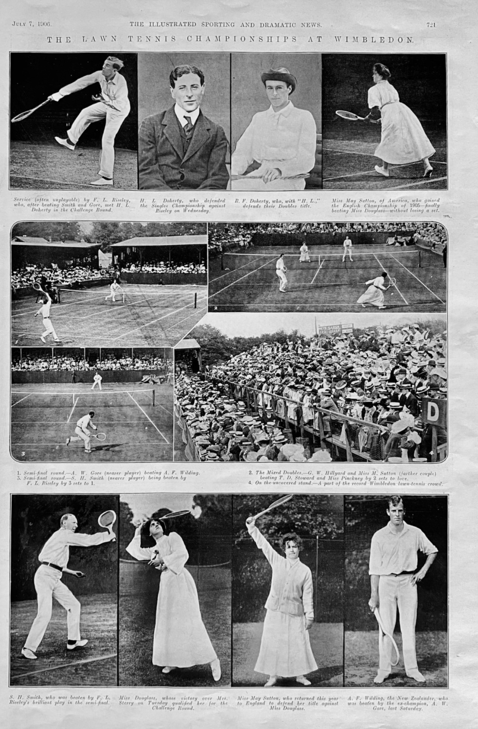 The Lawn Tennis Championships at Wimbledon.  1906.