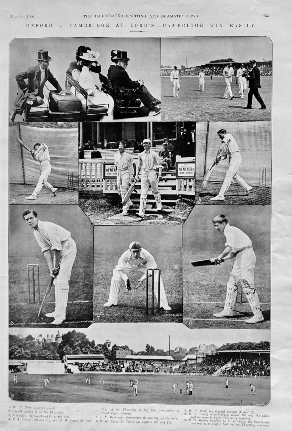 Oxford v. Cambridge at Lord's.- Cambridge win Easily.  1906.