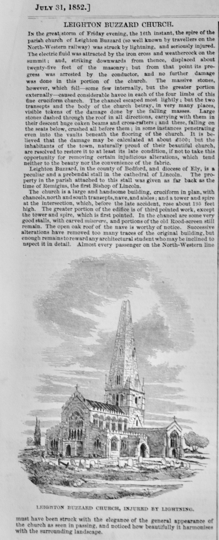 Leighton Buzzard Church - 1852