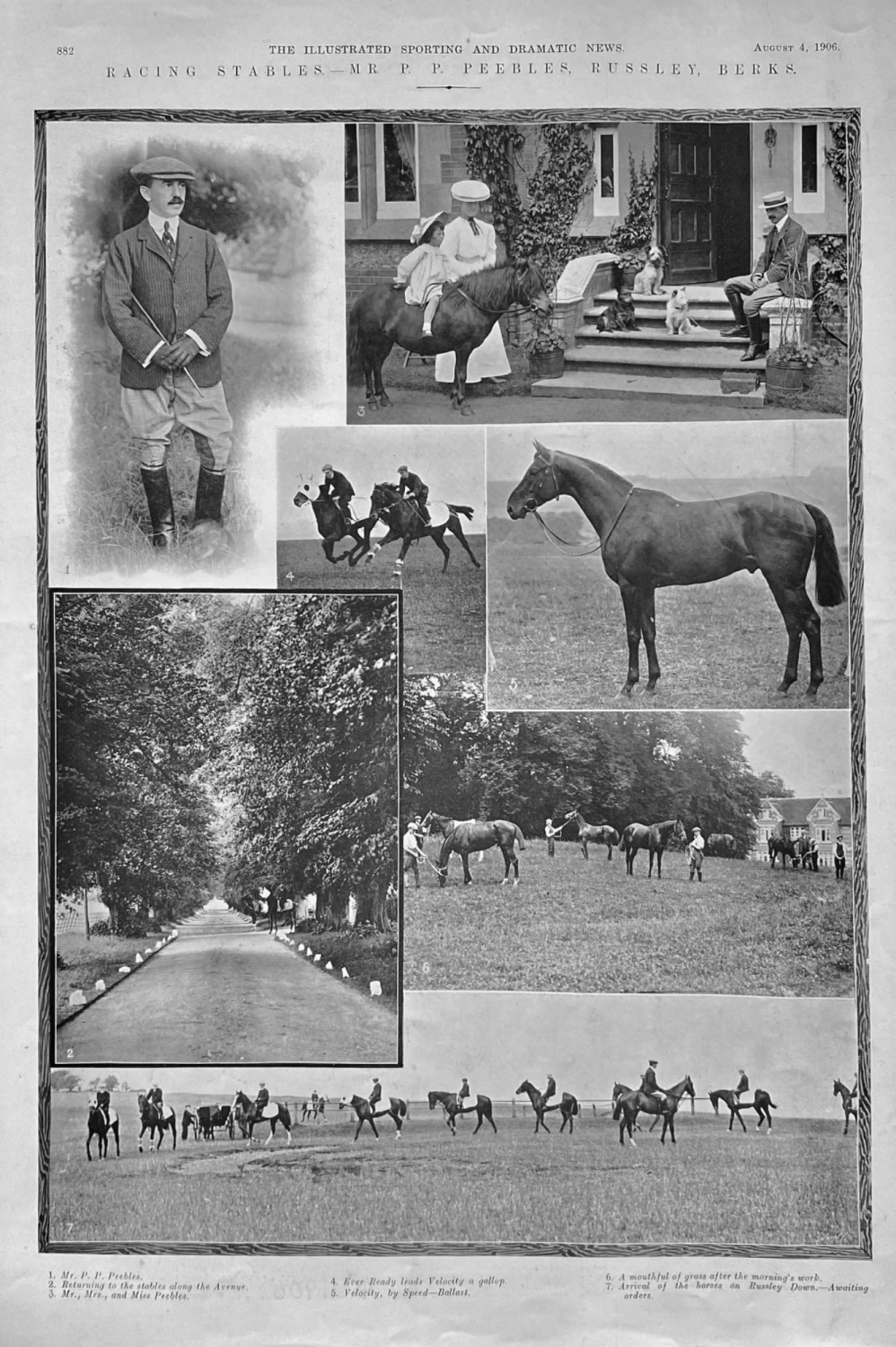 Racing Stables.- Mr. P. P. Peebles,  Russley,  Berks.  1906.