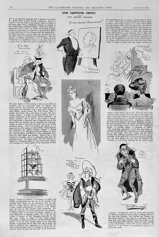 Our Captious Critic.  The Empire Theatre.  1906.