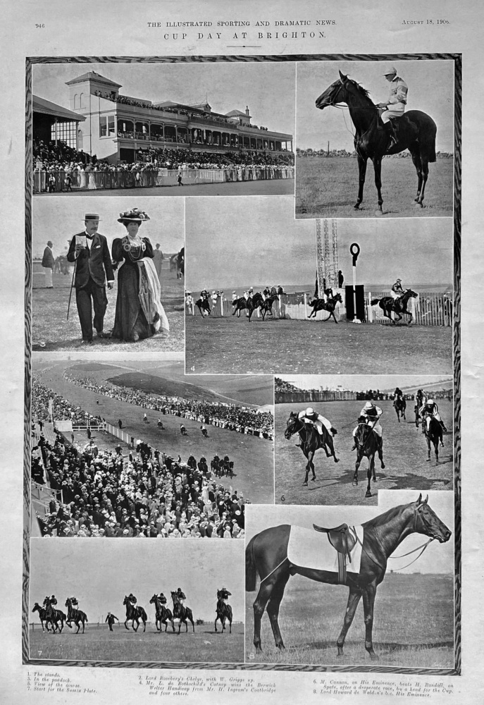 Cup Day at Brighton.  1906.   (Horse racing.)