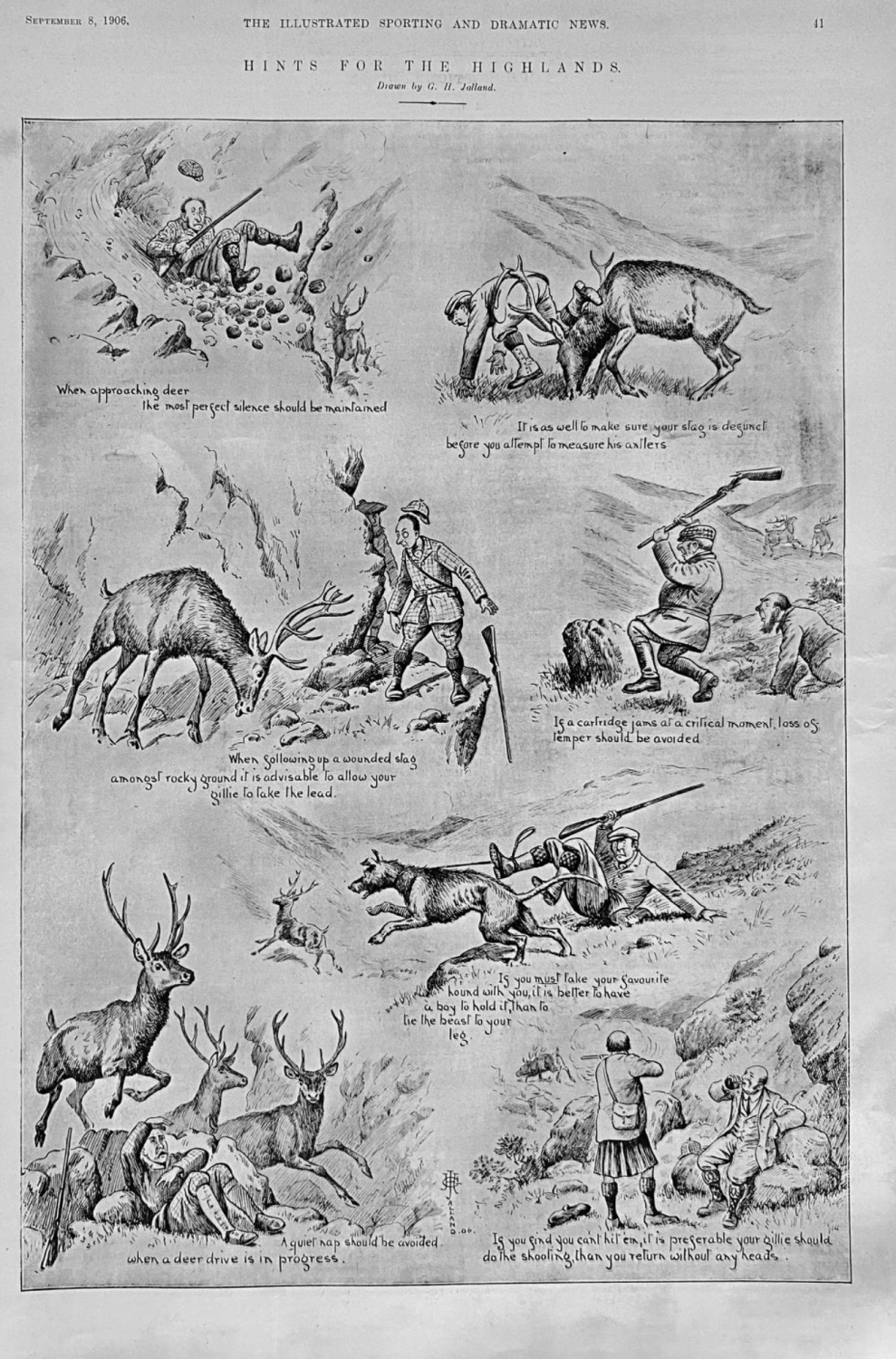 Hints for the Highlands.  1906. (Deer Shooting.)
