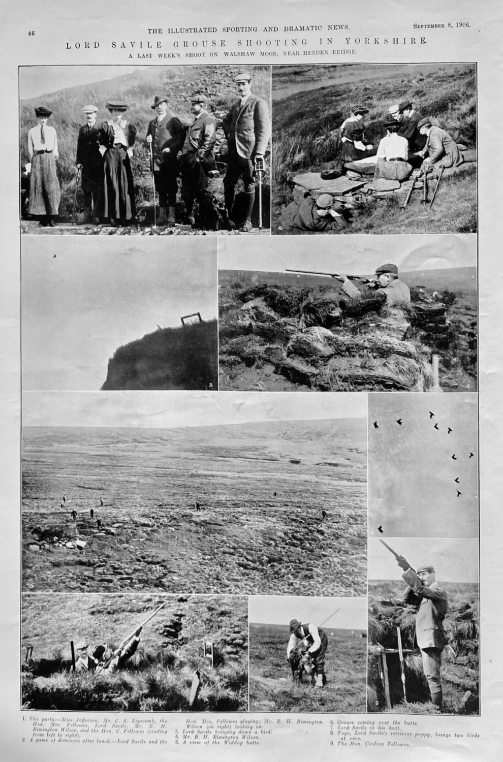 Lord Savile Grouse Shooting in Yorkshire.  1906.