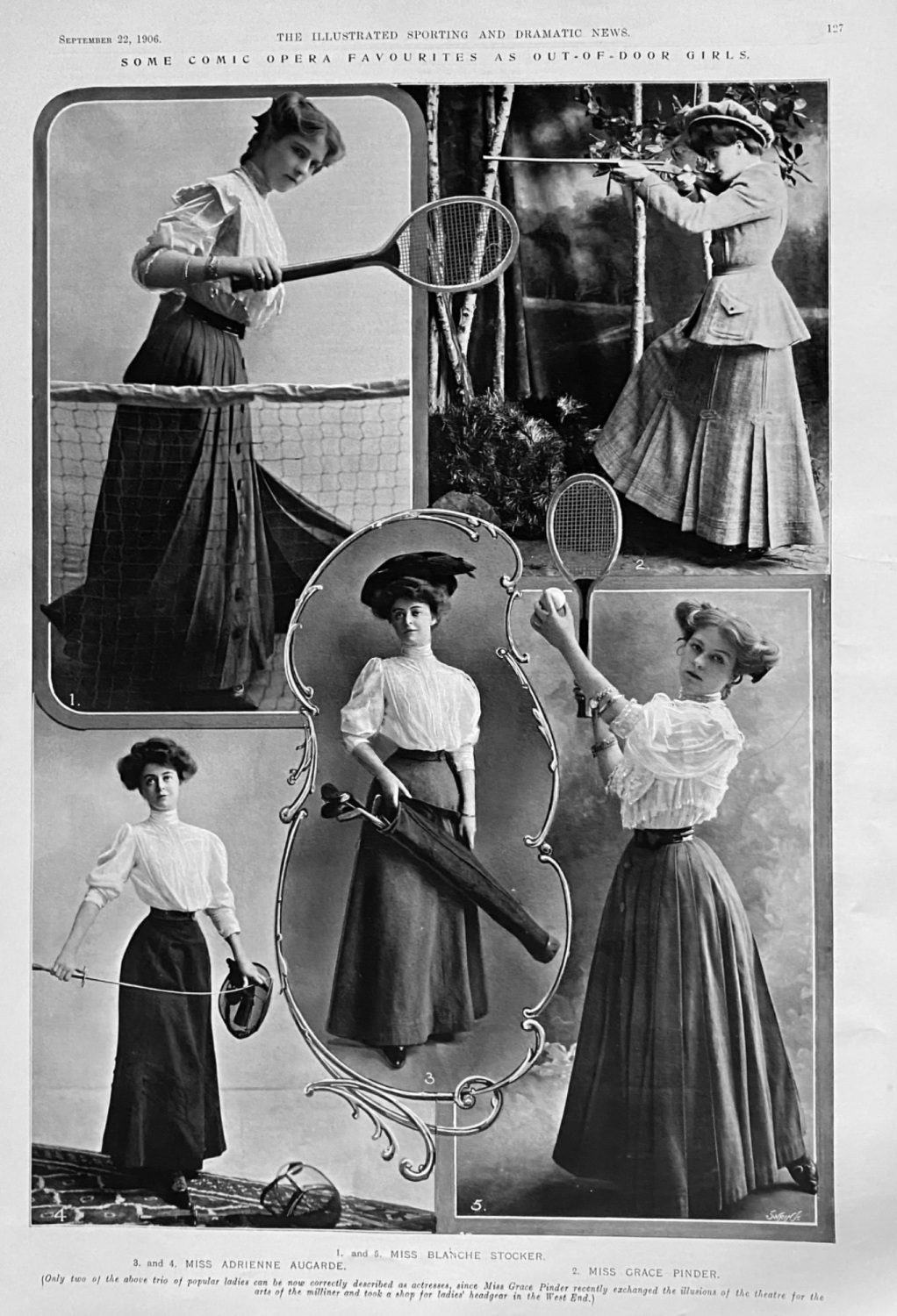 Some Comic Opera Favourites as Out-of-Door Girls.  1906..